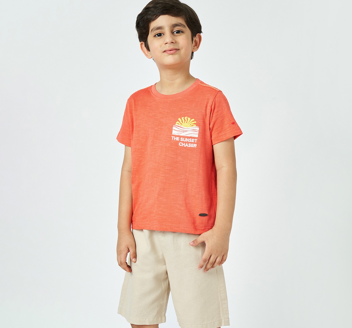 Boys crew neck T-shirt Orange