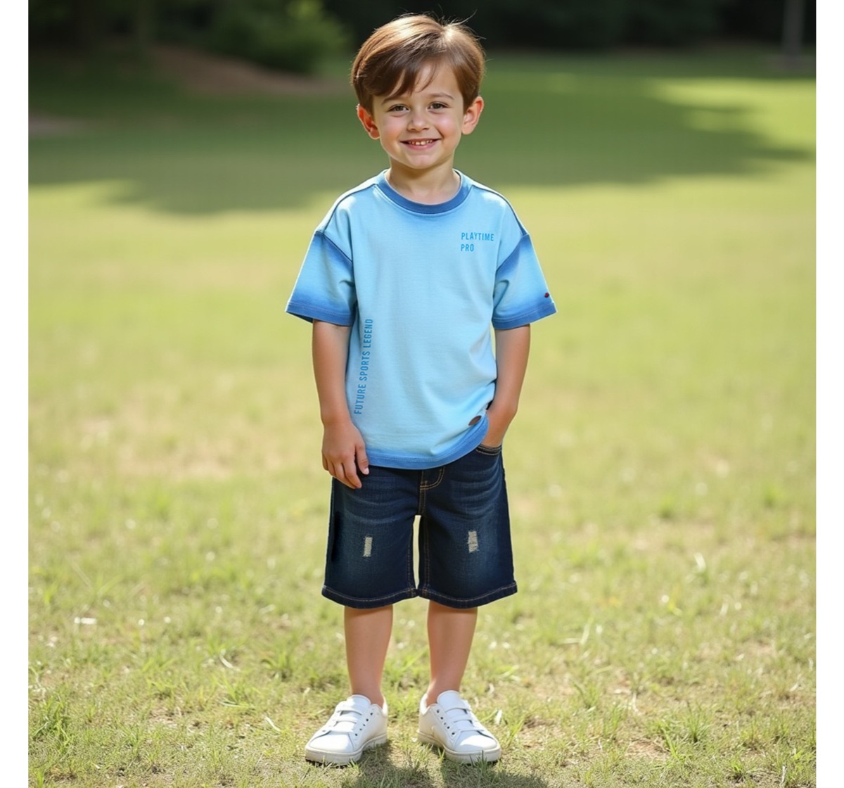 Boys Short Sleeves T-Shirt Blue
