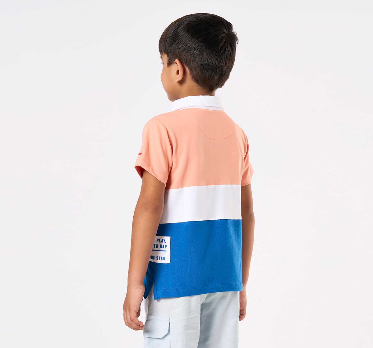 Boys' Tri-Color Block Rugby Polo Shirt