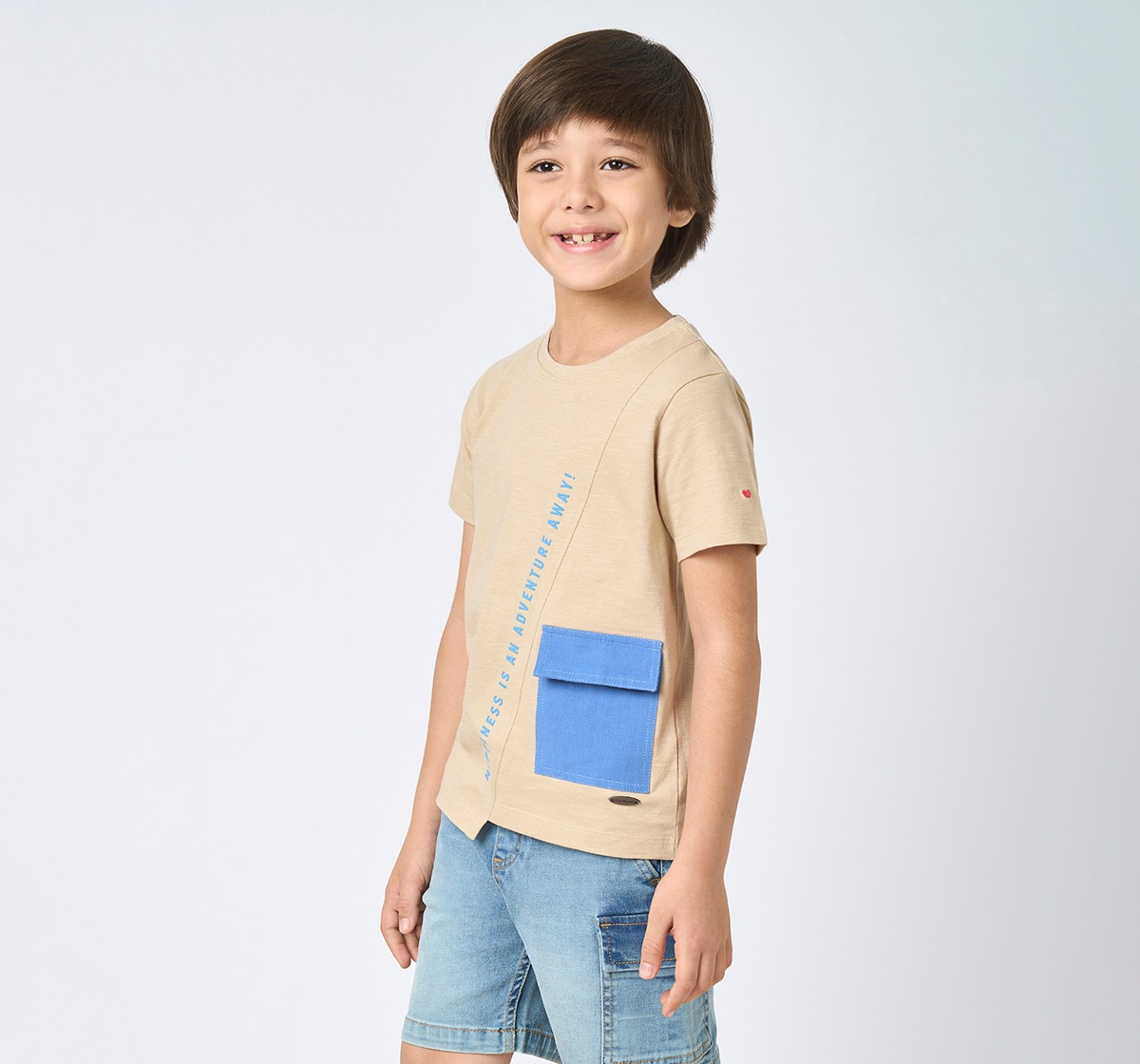 Boys crew neck tshirt Beige