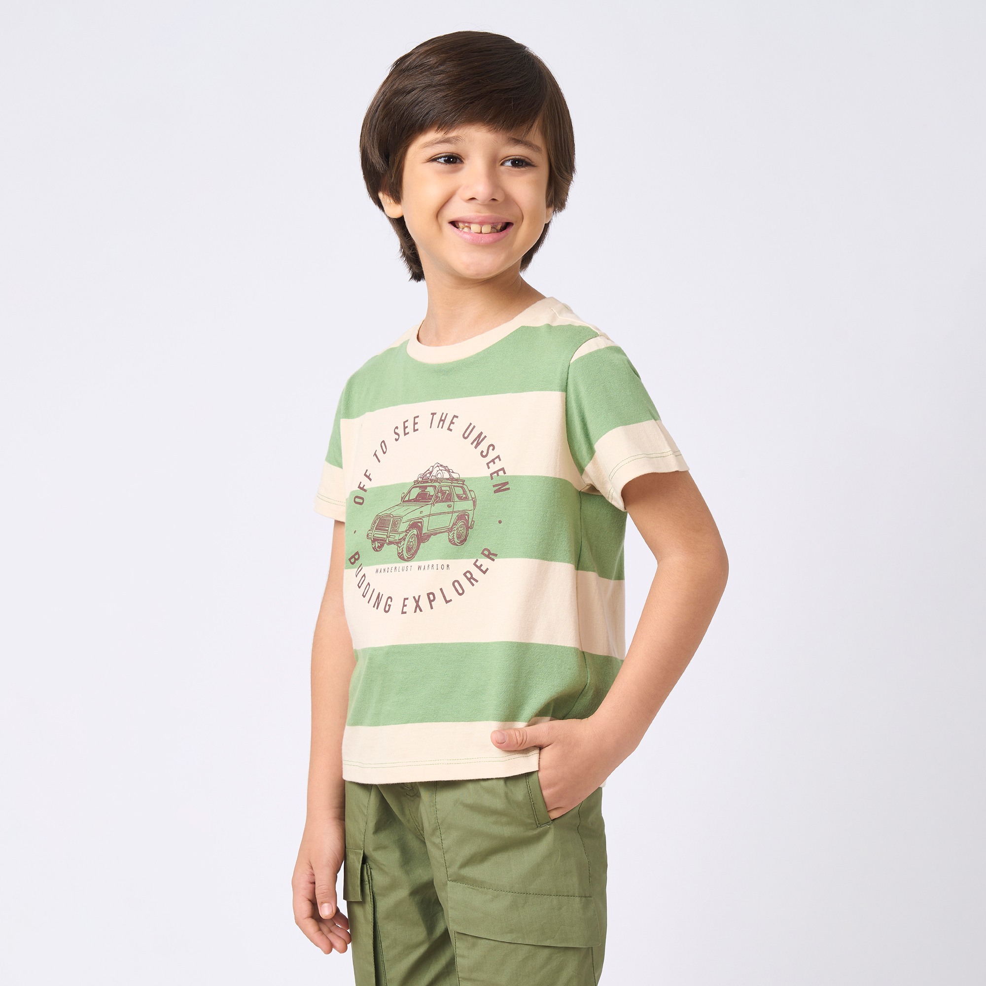 Boys crew neck T-shirt Olive