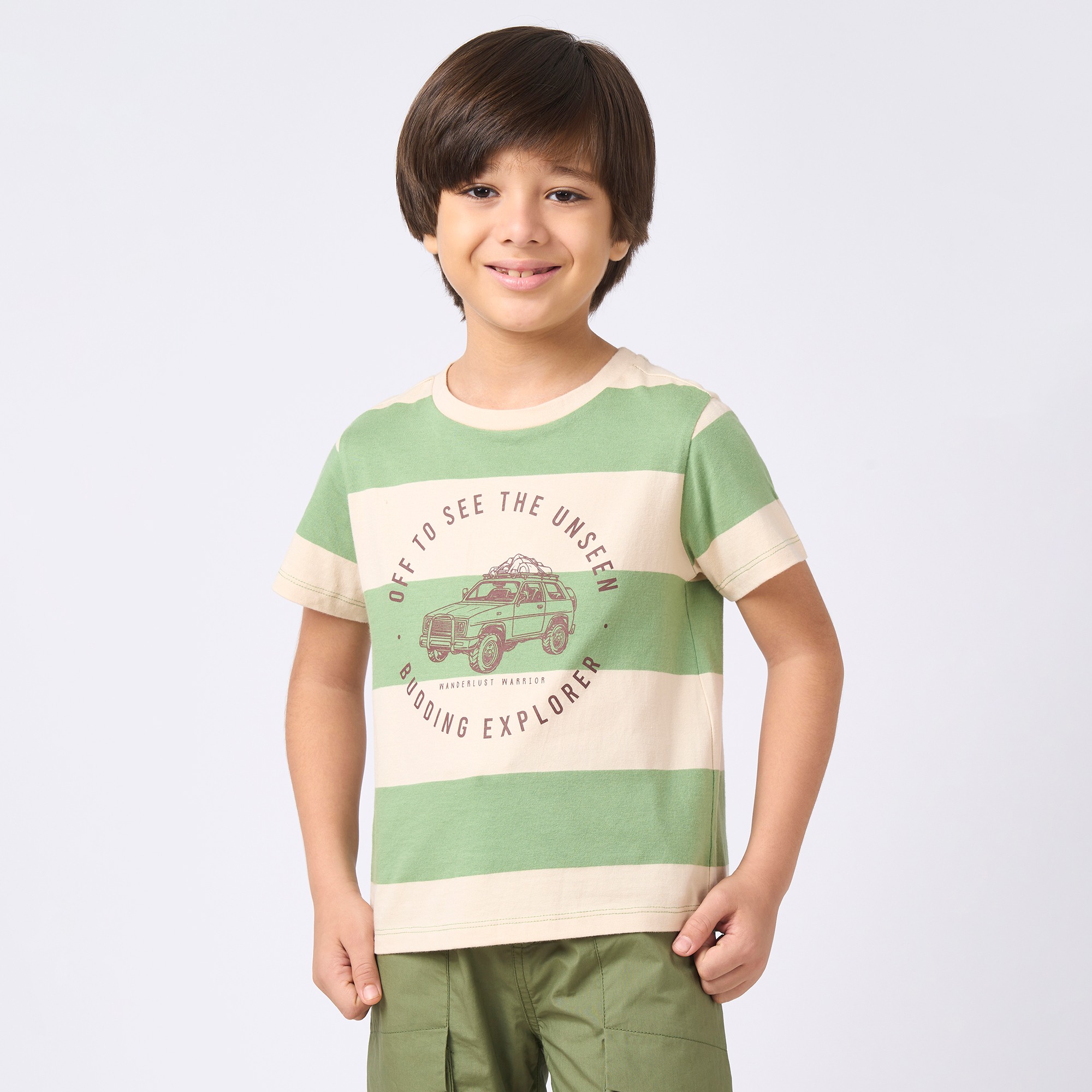 Boys crew neck T-shirt Olive