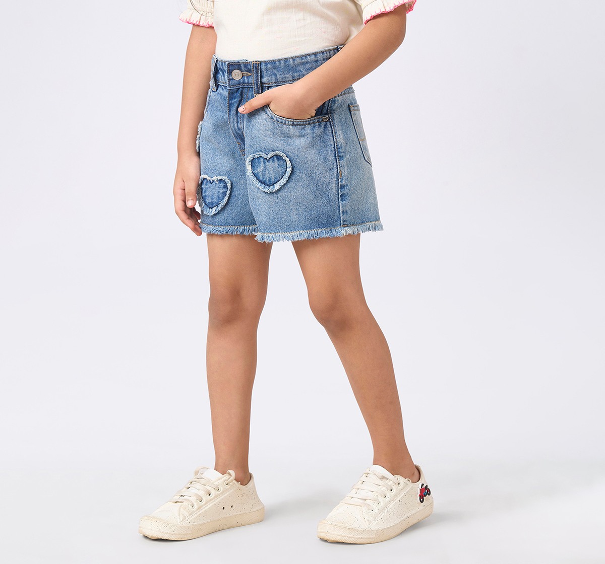 Girl  Self Design Shorts mid blue