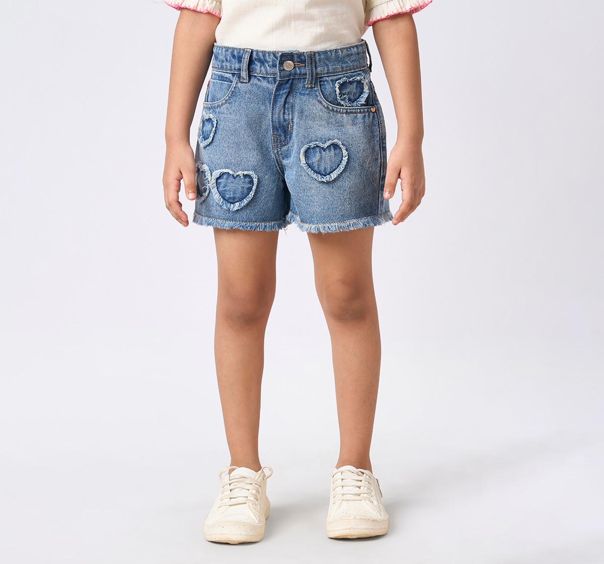 Girl  Self Design Shorts mid blue