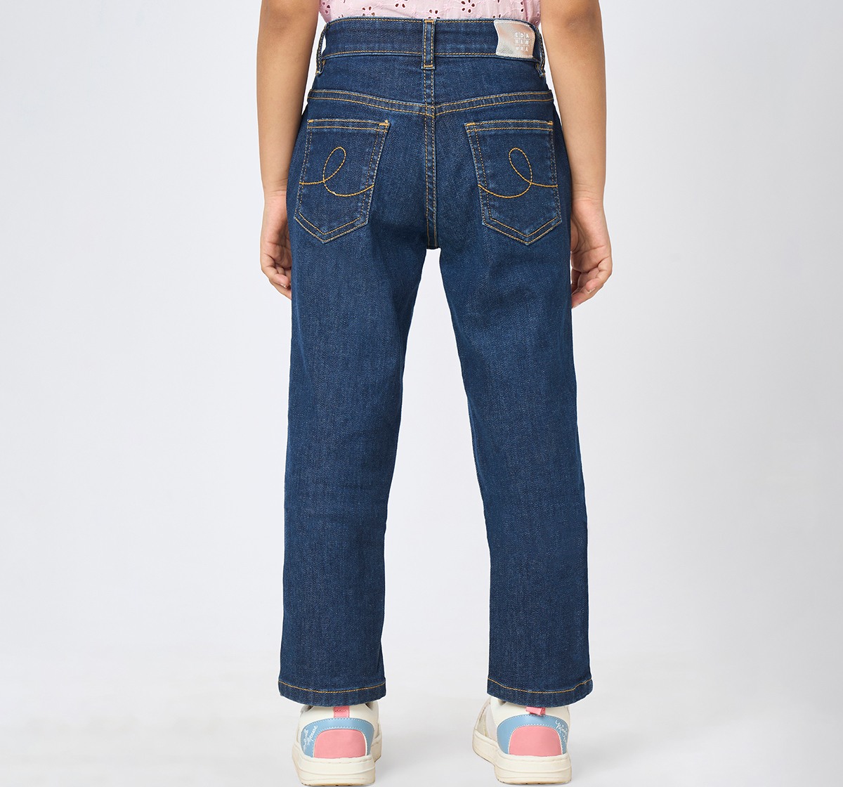 Girl  Washed Jeans mid blue
