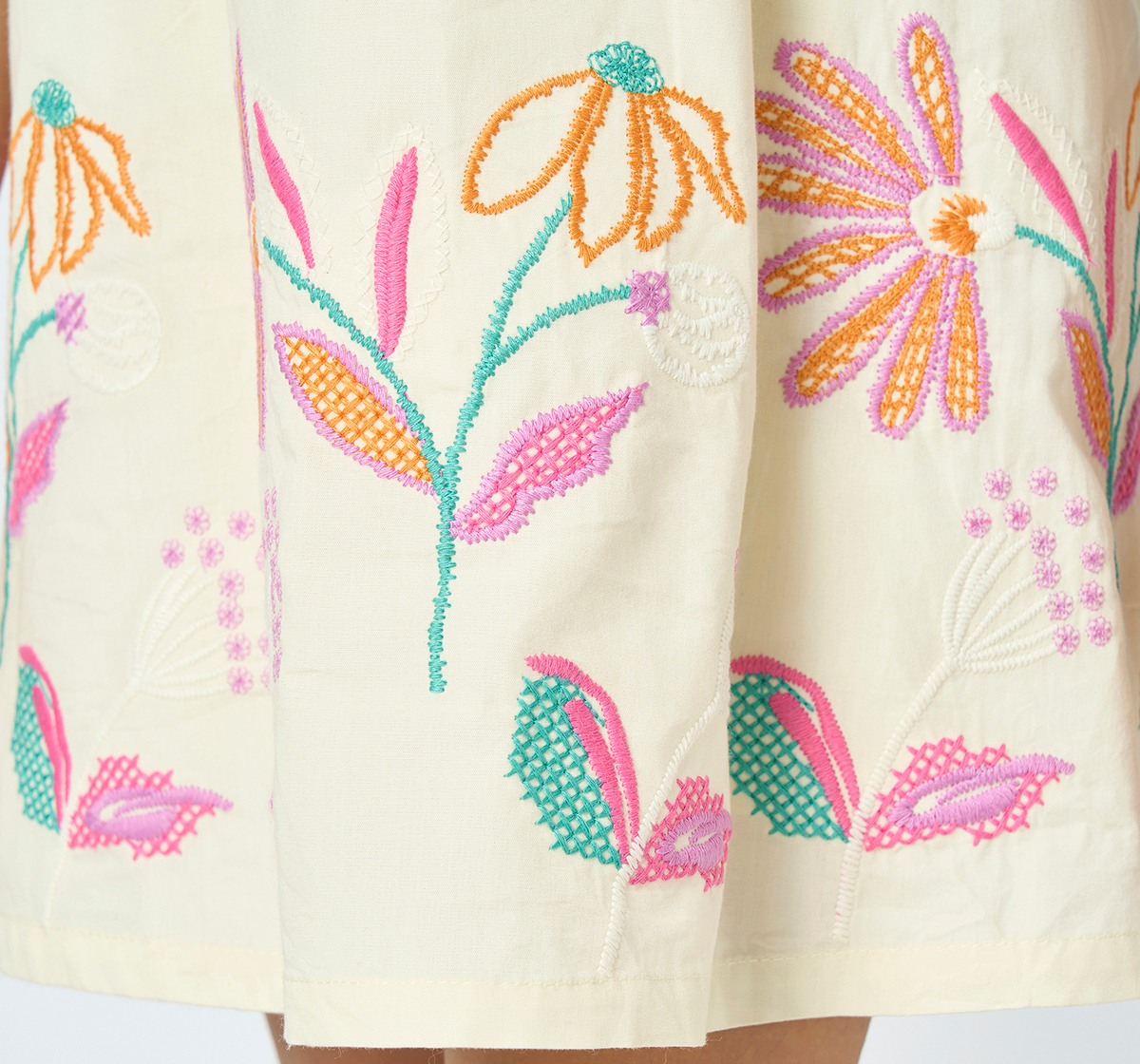 Girl  Embroidered Dress off-white