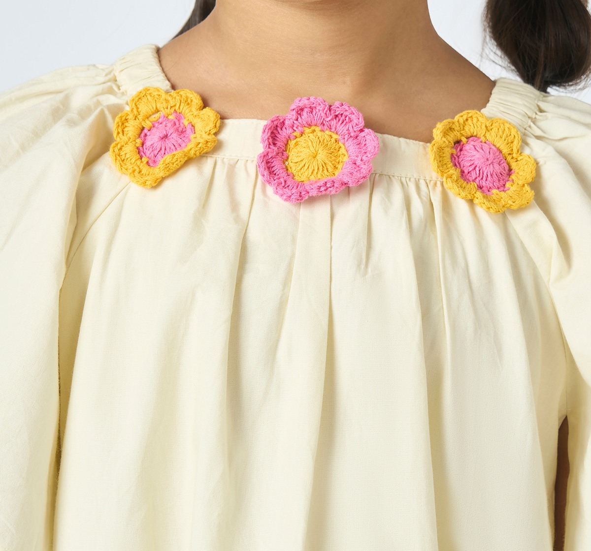 Girl  Embroidered Dress off-white