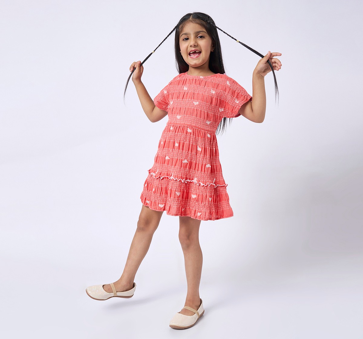 Girl  Embroidered Dress red