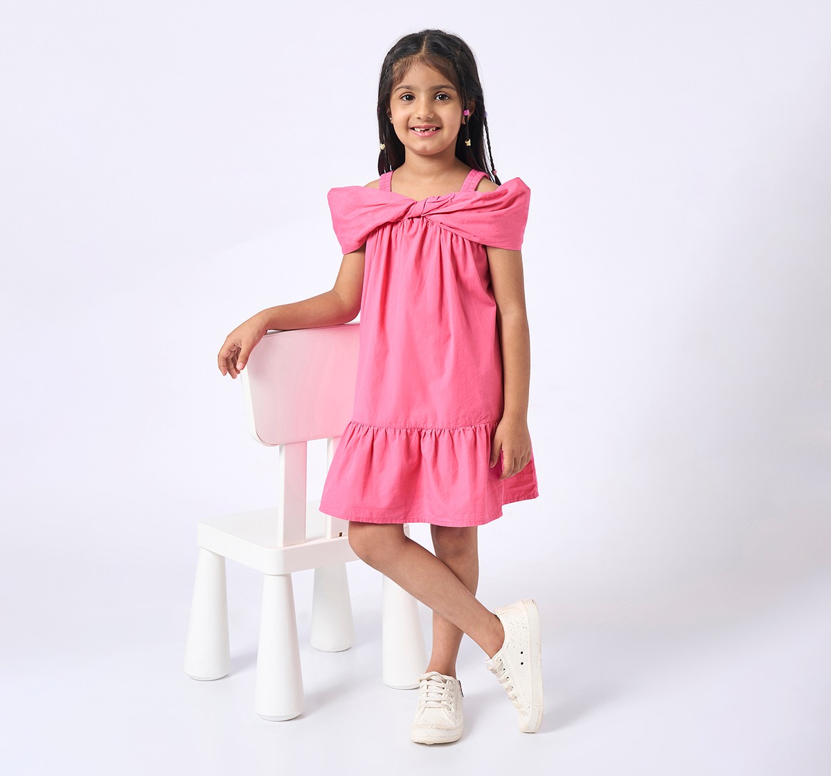 Girl  Solid Dress pink