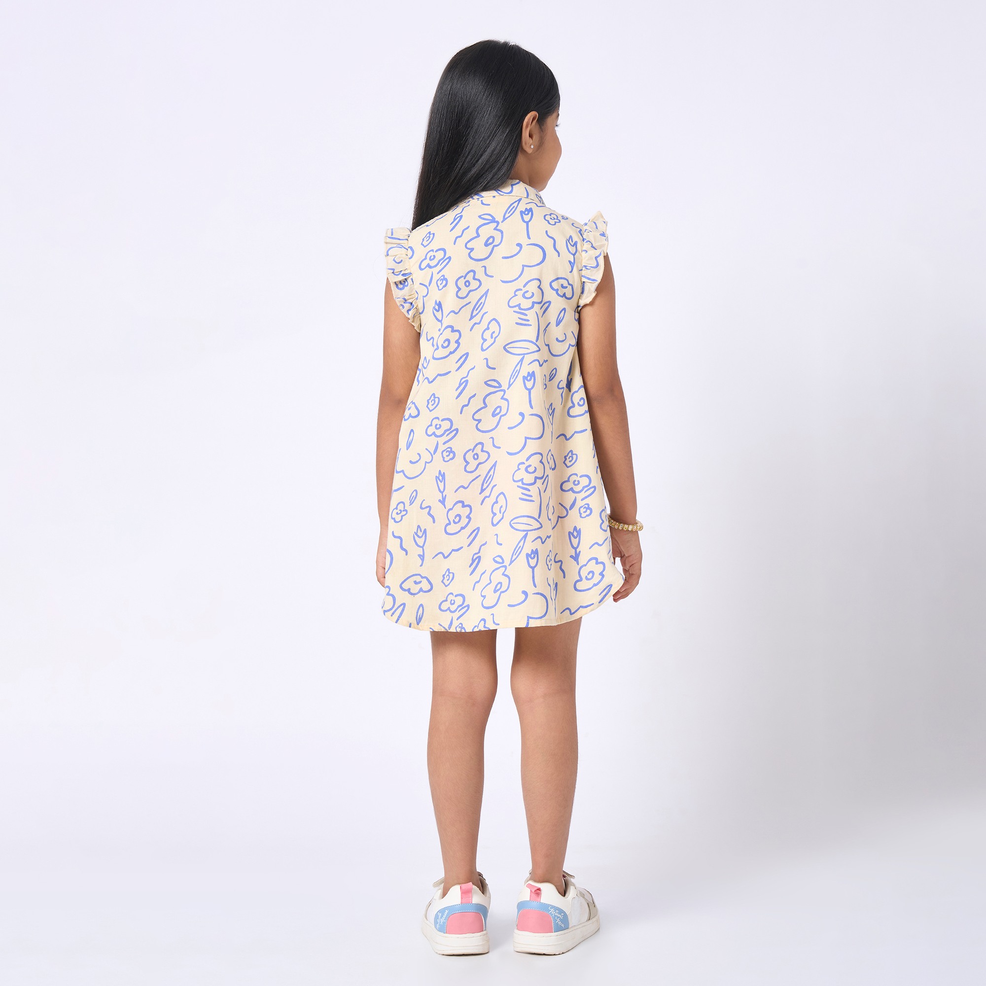 Girls printed sleeveless dress Multicolor