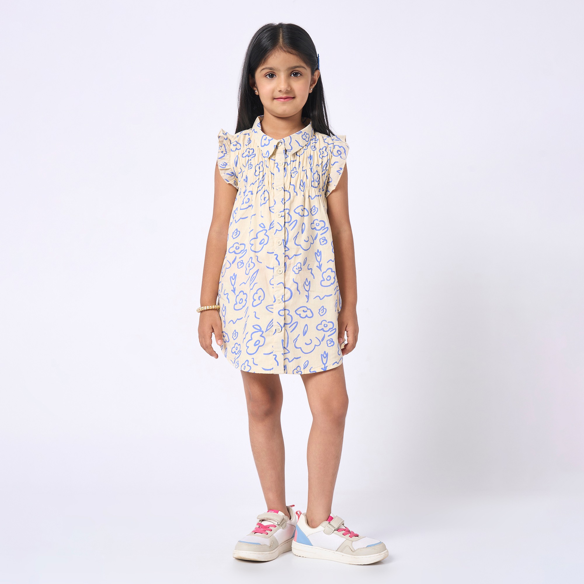 Girls printed sleeveless dress Multicolor