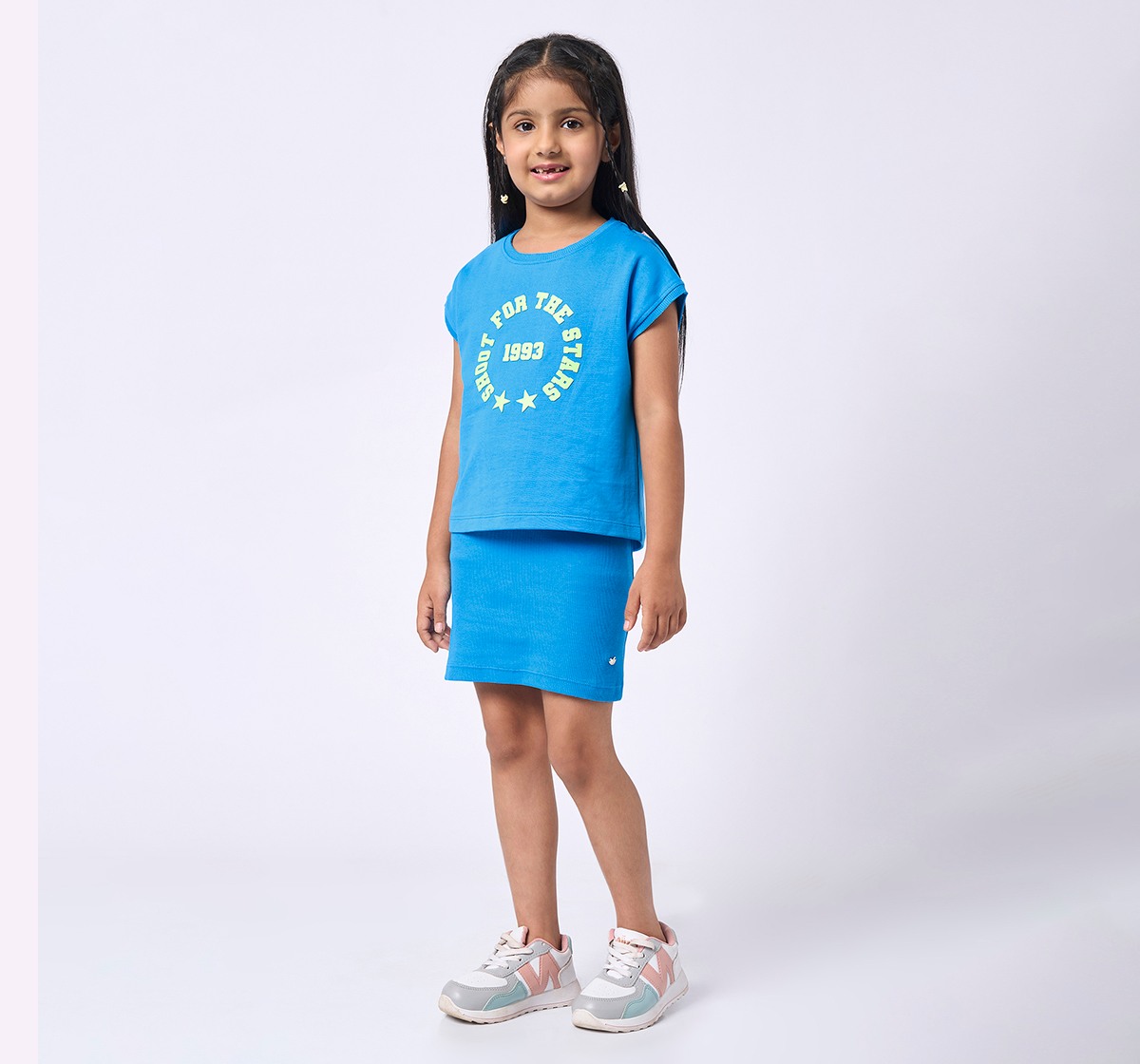 Girls Printed Short Sleeves Dress