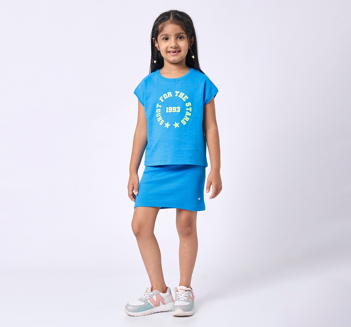 Girls Printed Short Sleeves Dress