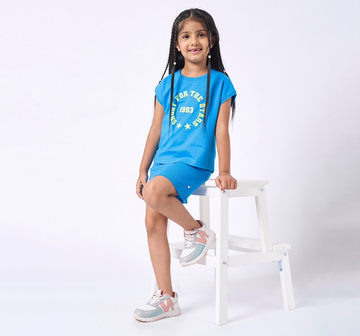 Girls Printed Short Sleeves Dress