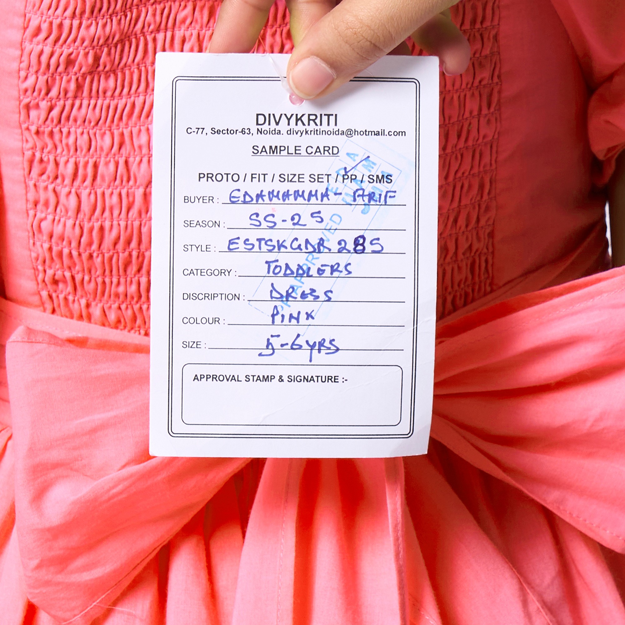 Girls Short Sleeves Dress Pink