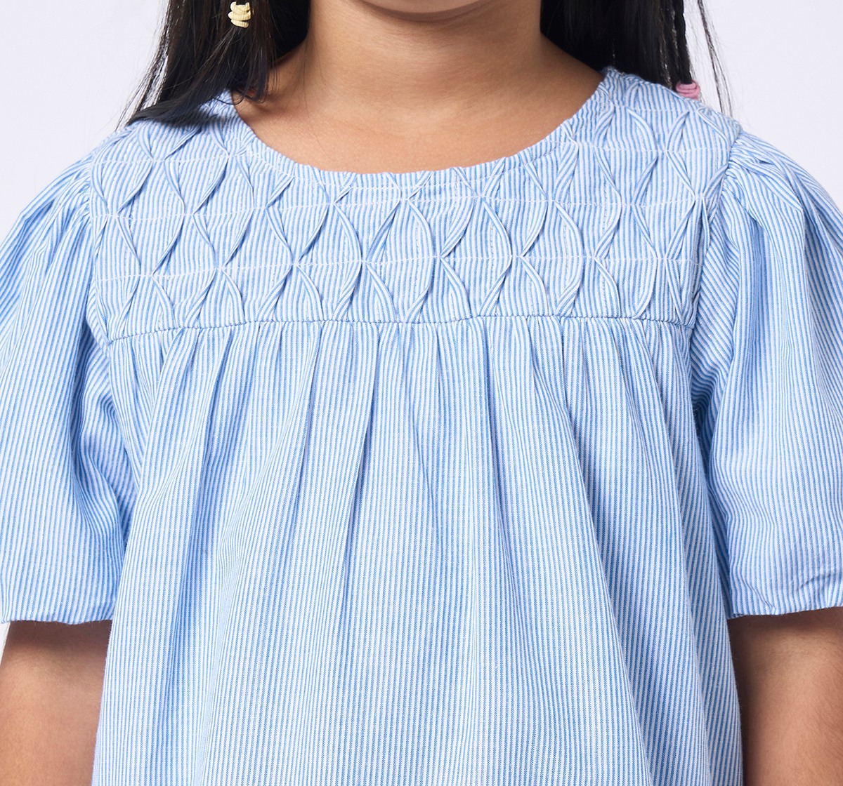 Girl  Striped Dress blue & white