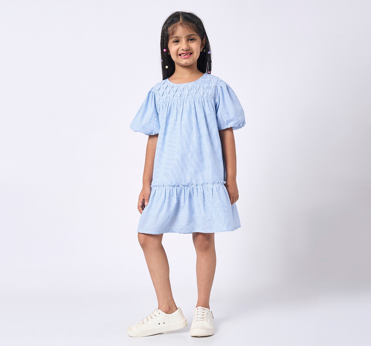 Girl  Striped Dress blue & white