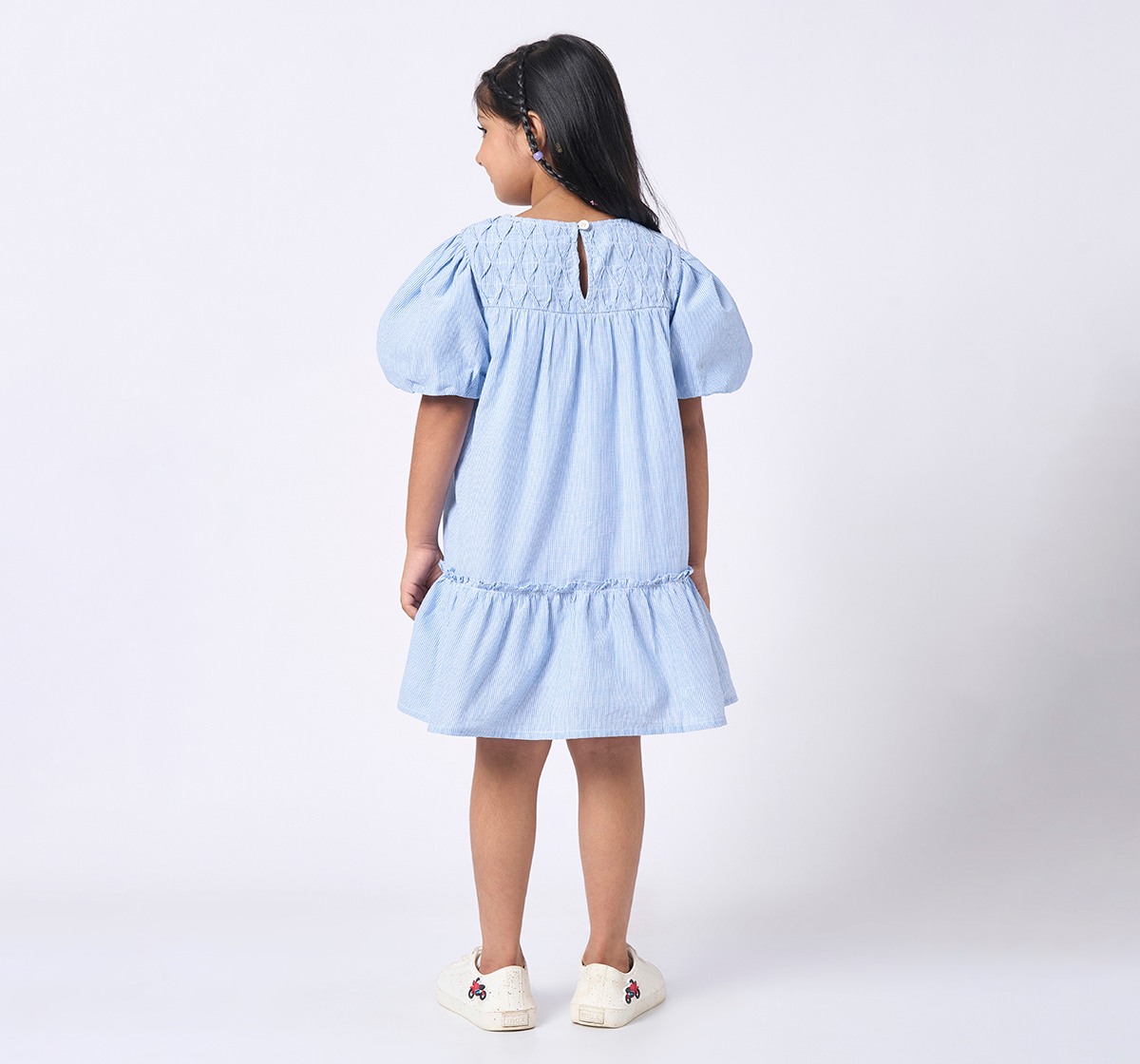 Girl  Striped Dress blue & white