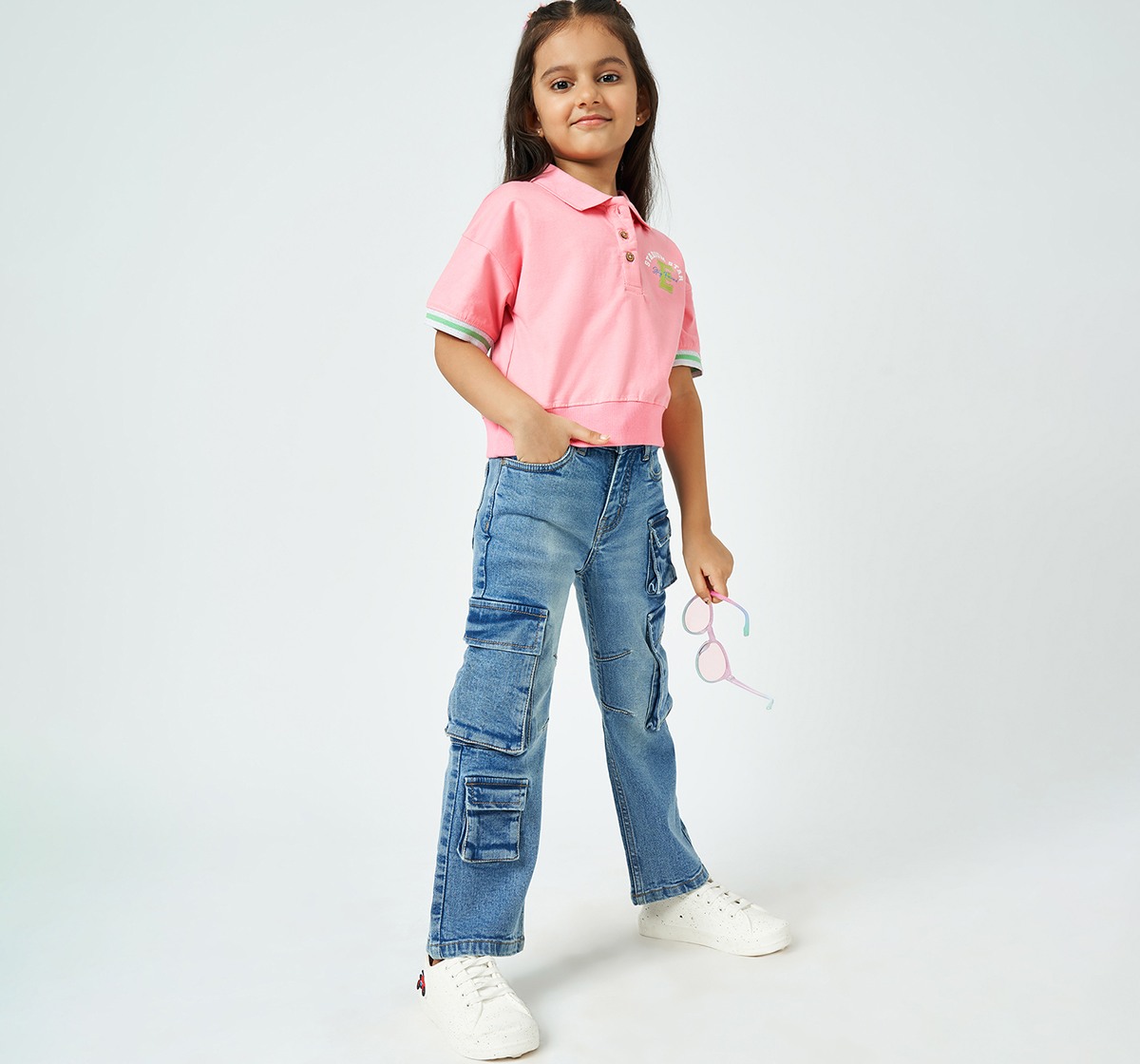 Girl  Washed Jeans blue