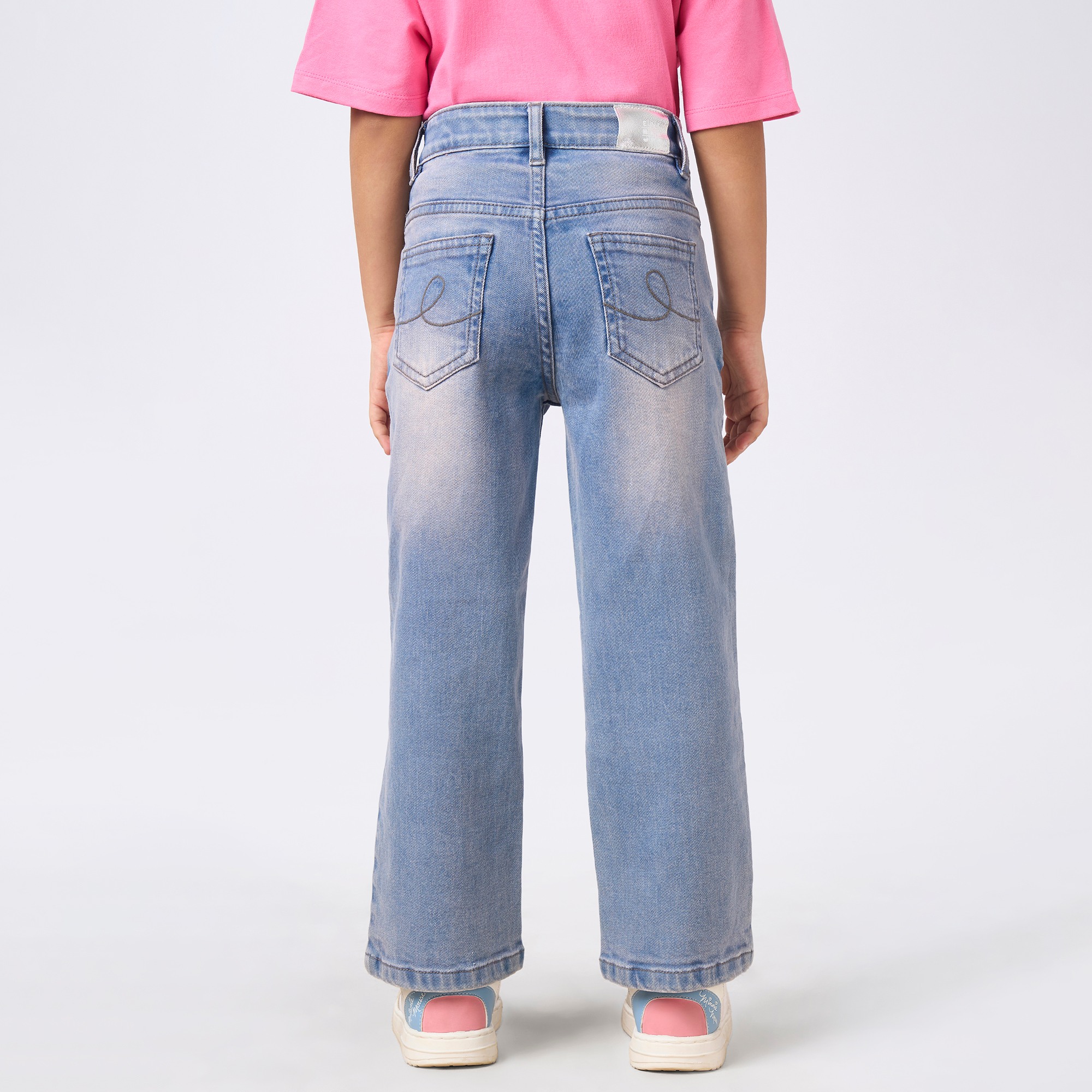 Girl  Washed Jeans blue
