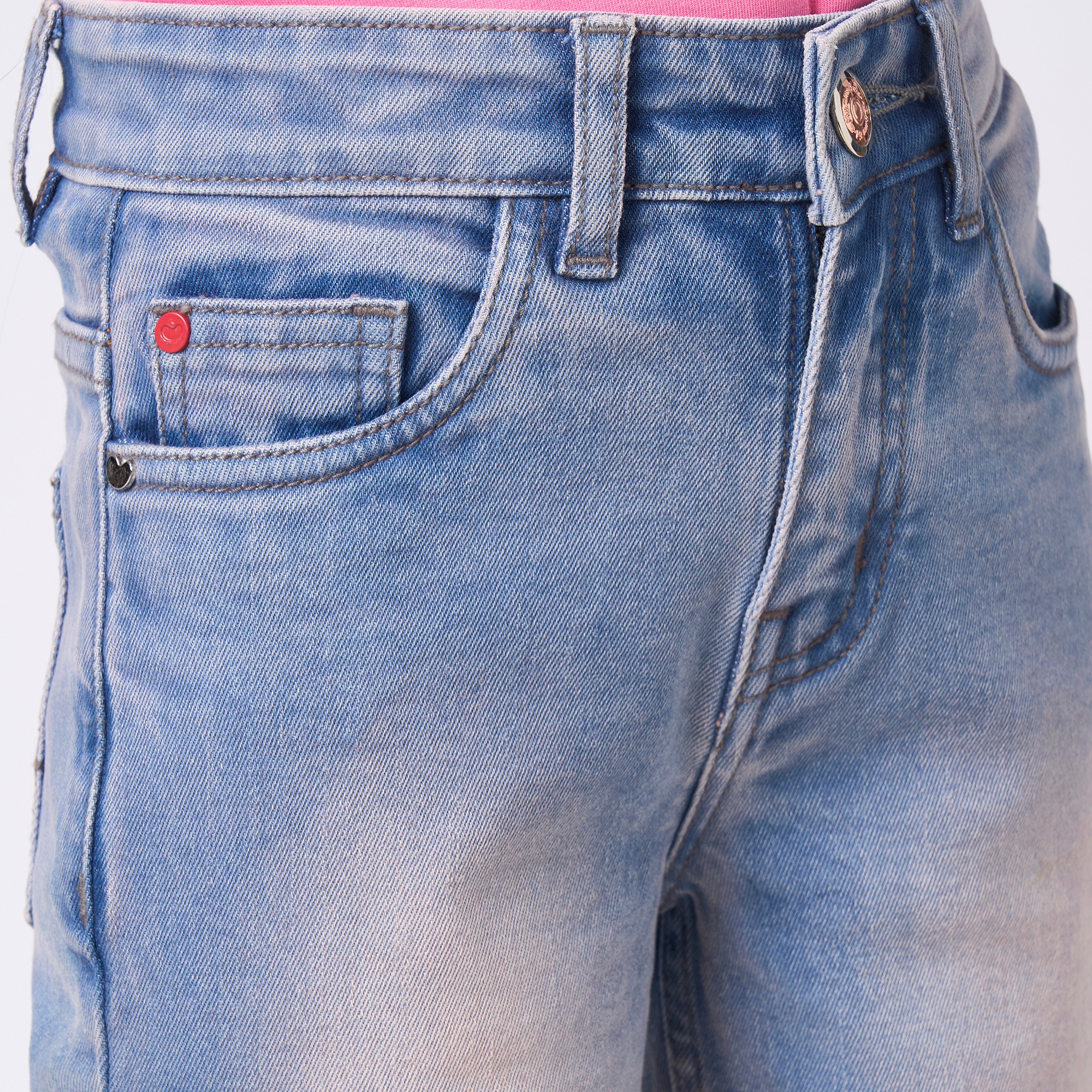 Girl  Washed Jeans blue