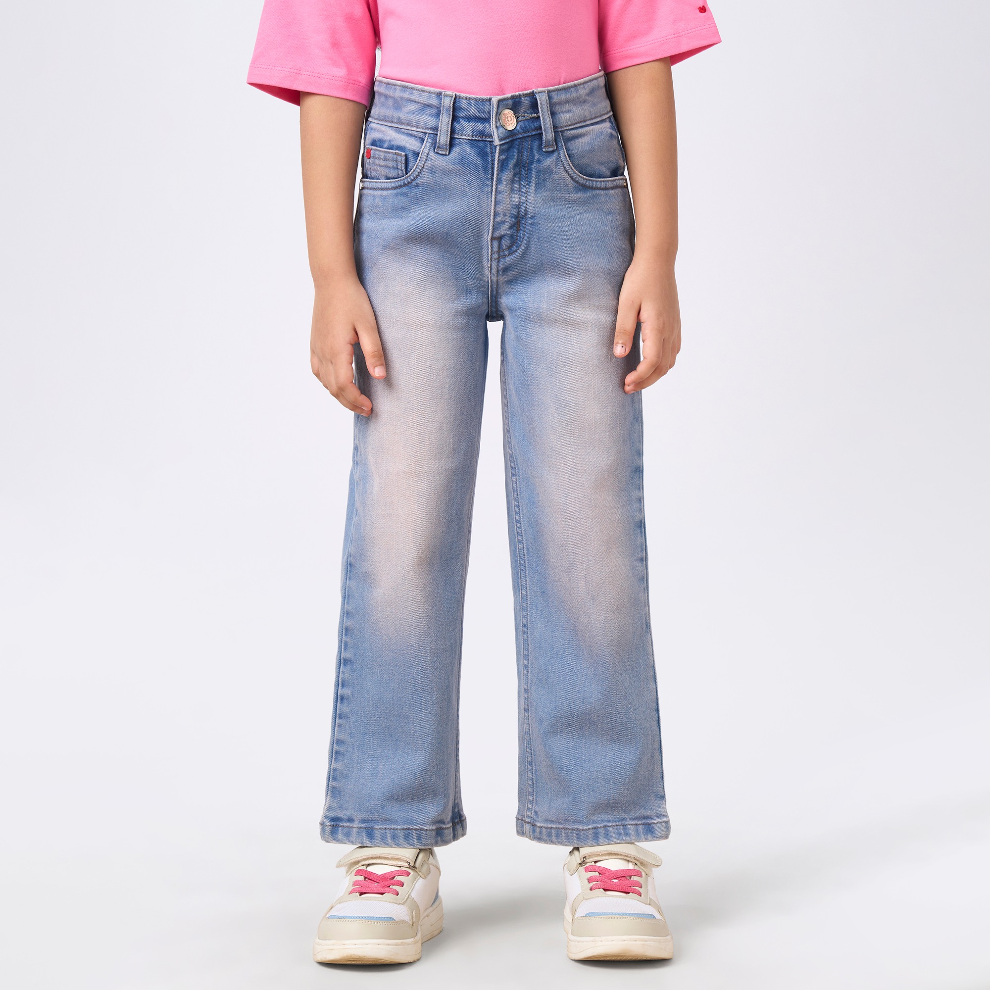 Girl  Washed Jeans blue