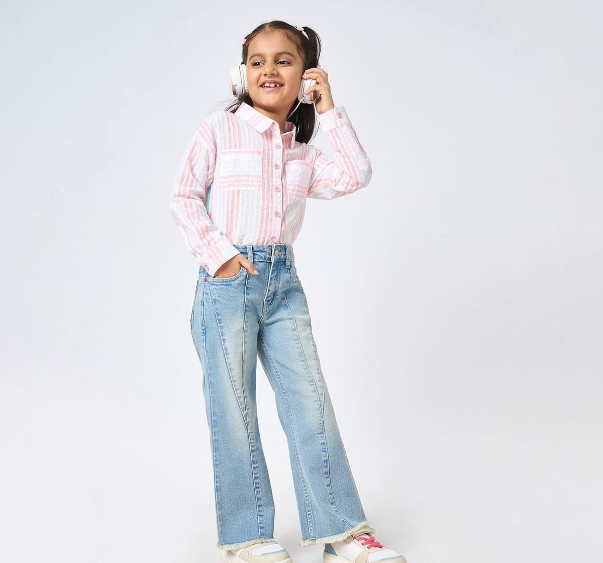 Girl  Washed Jeans blue