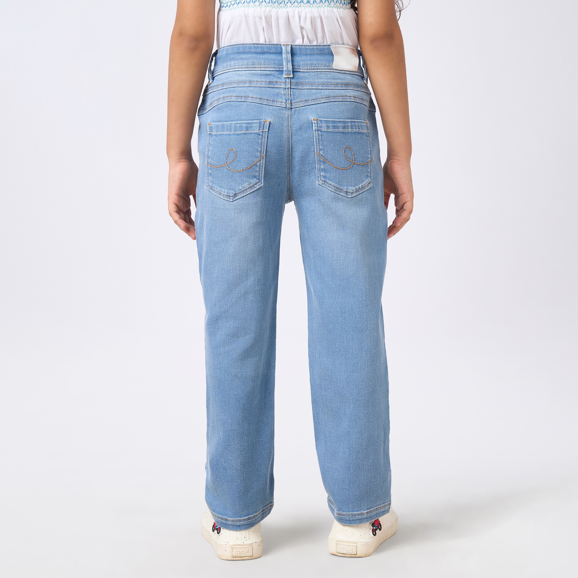 Girl  Washed Jeans blue