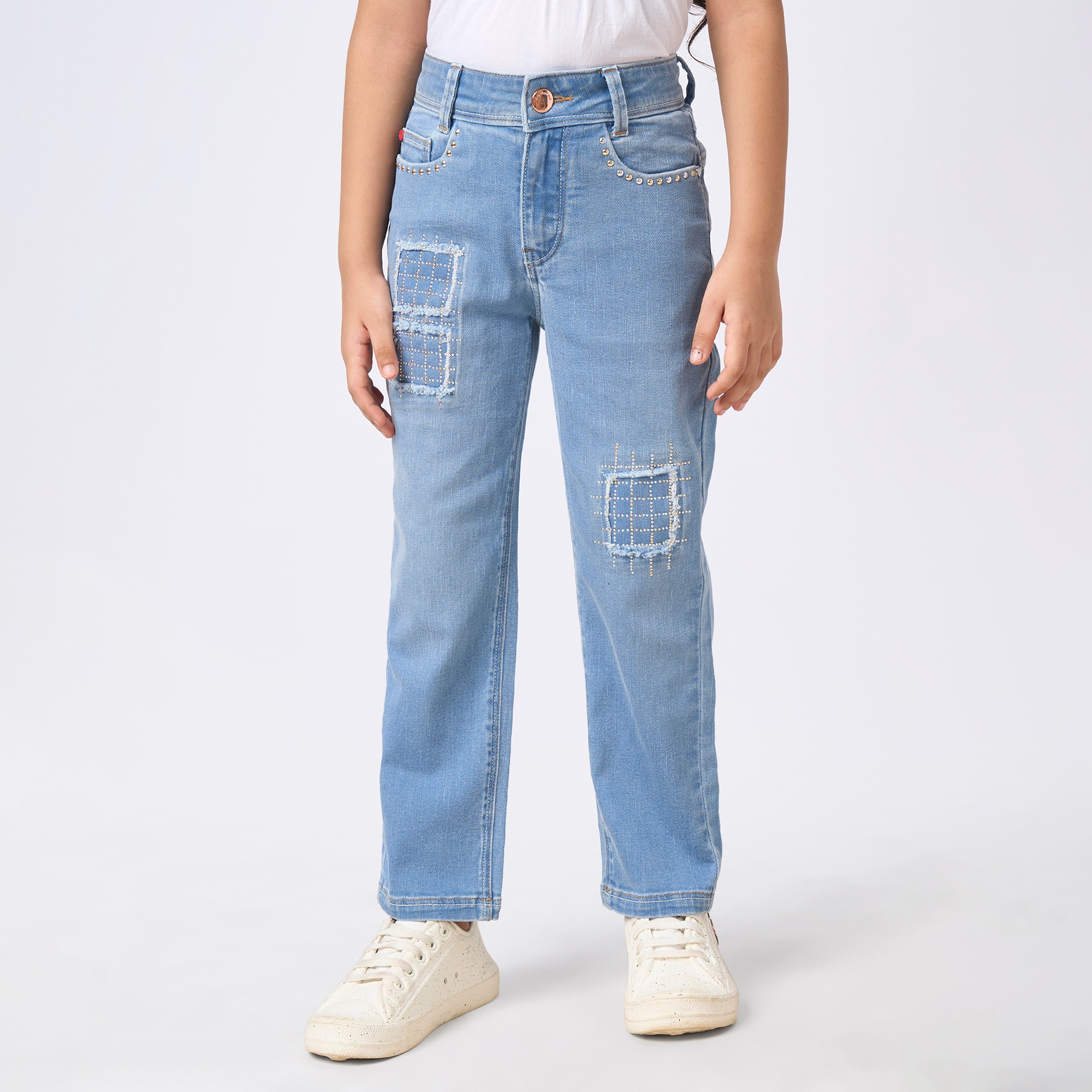 Girl  Washed Jeans blue