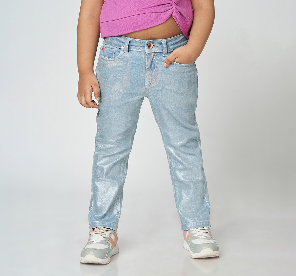 Girl  Washed Jeans blue