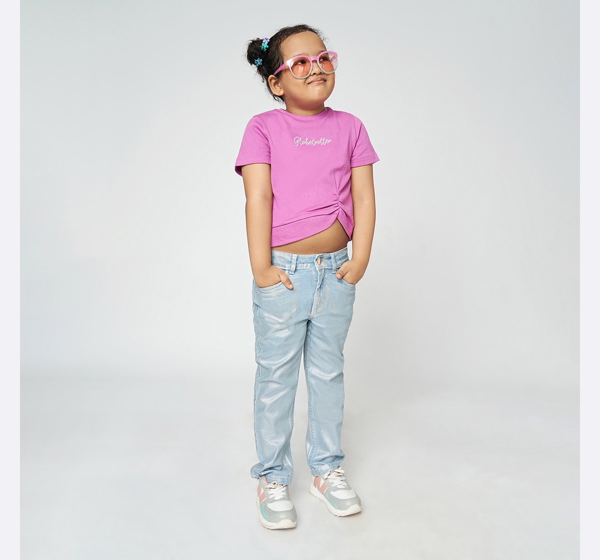 Girl  Washed Jeans blue