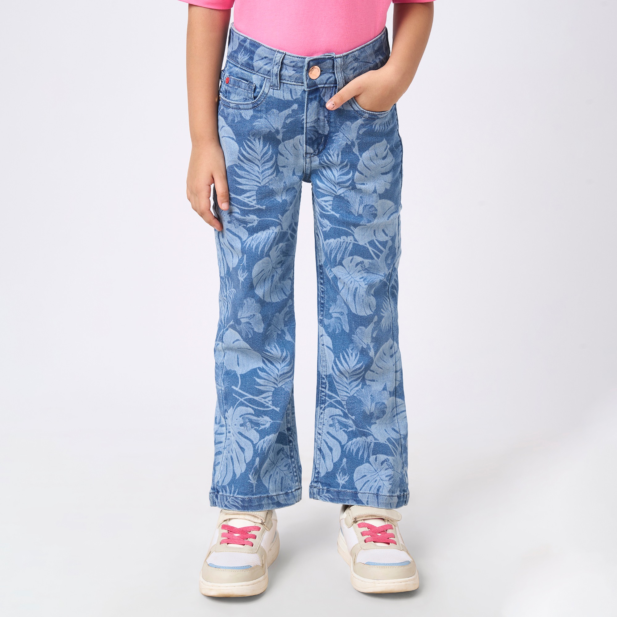 Girl  Printed Jeans blue