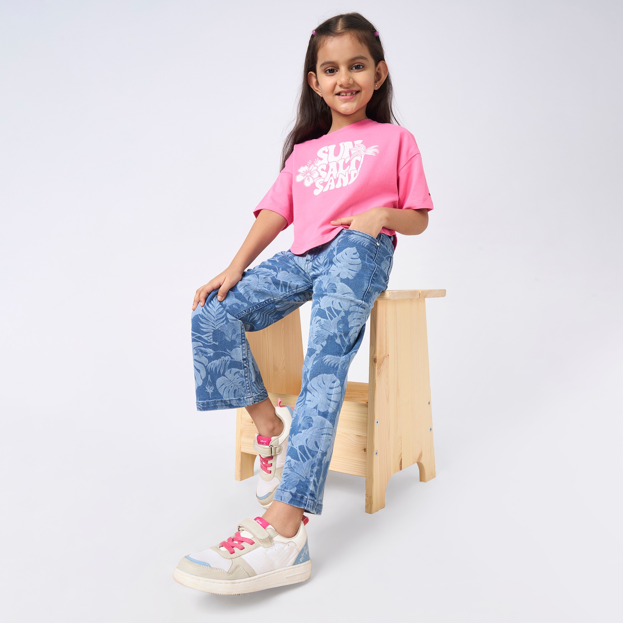 Girl  Printed Jeans blue