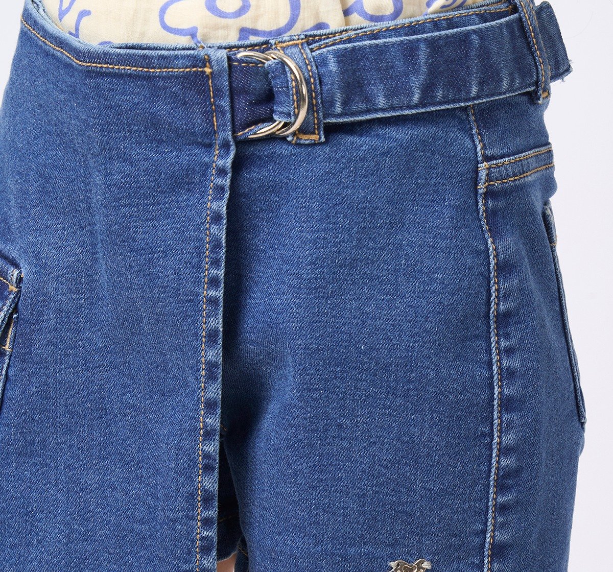 Girl  Washed Skorts blue