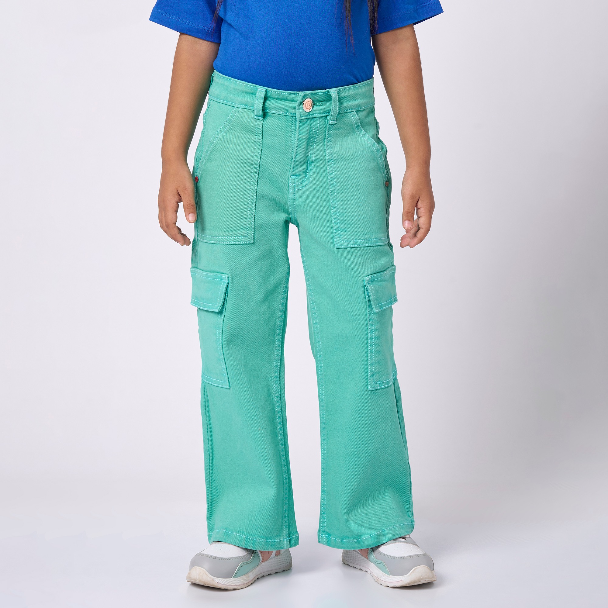 Girl  Washed Jeans green