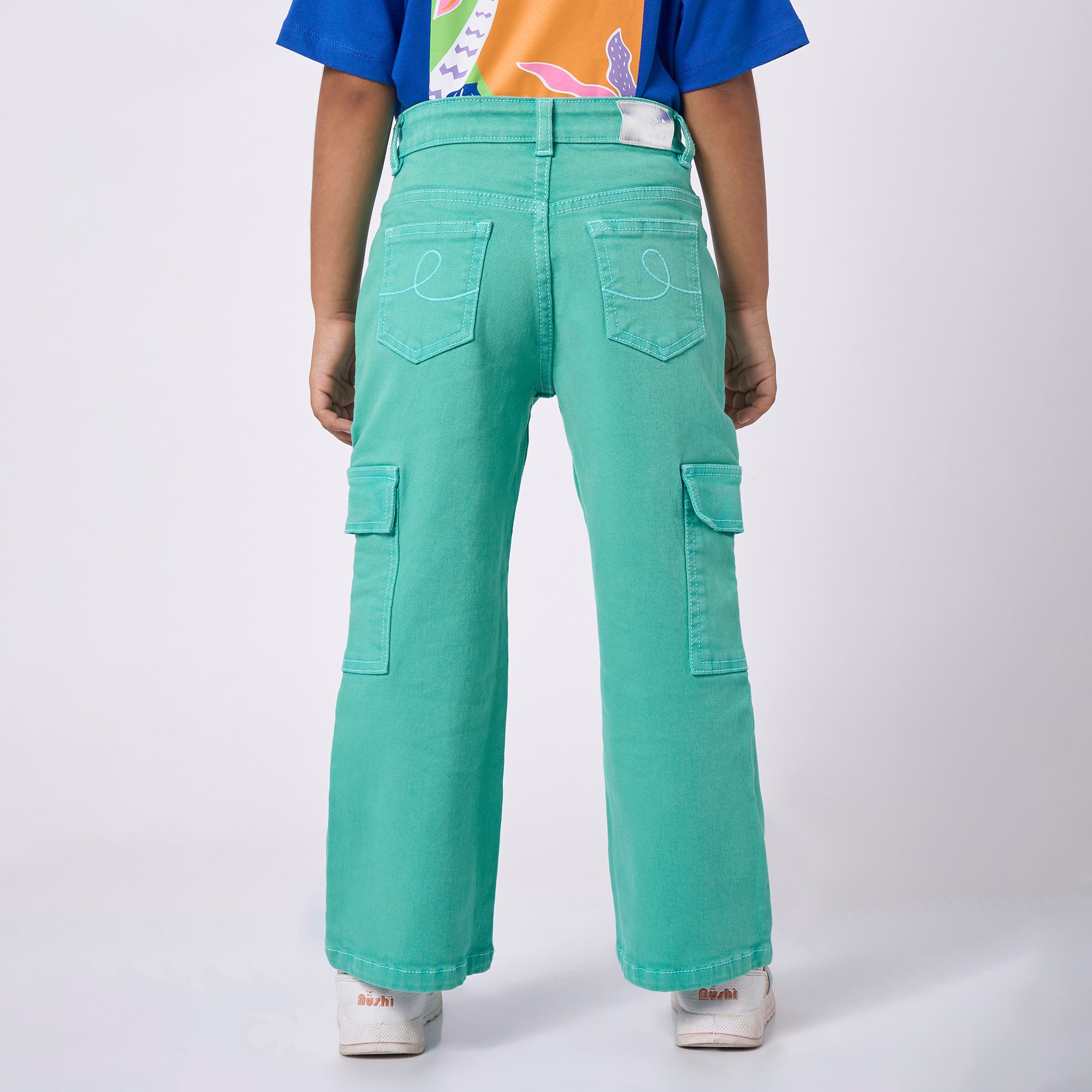 Girl  Washed Jeans green