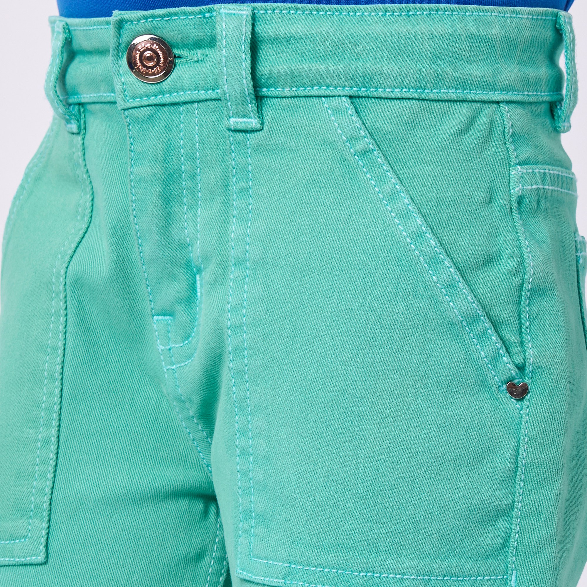 Girl  Washed Jeans green