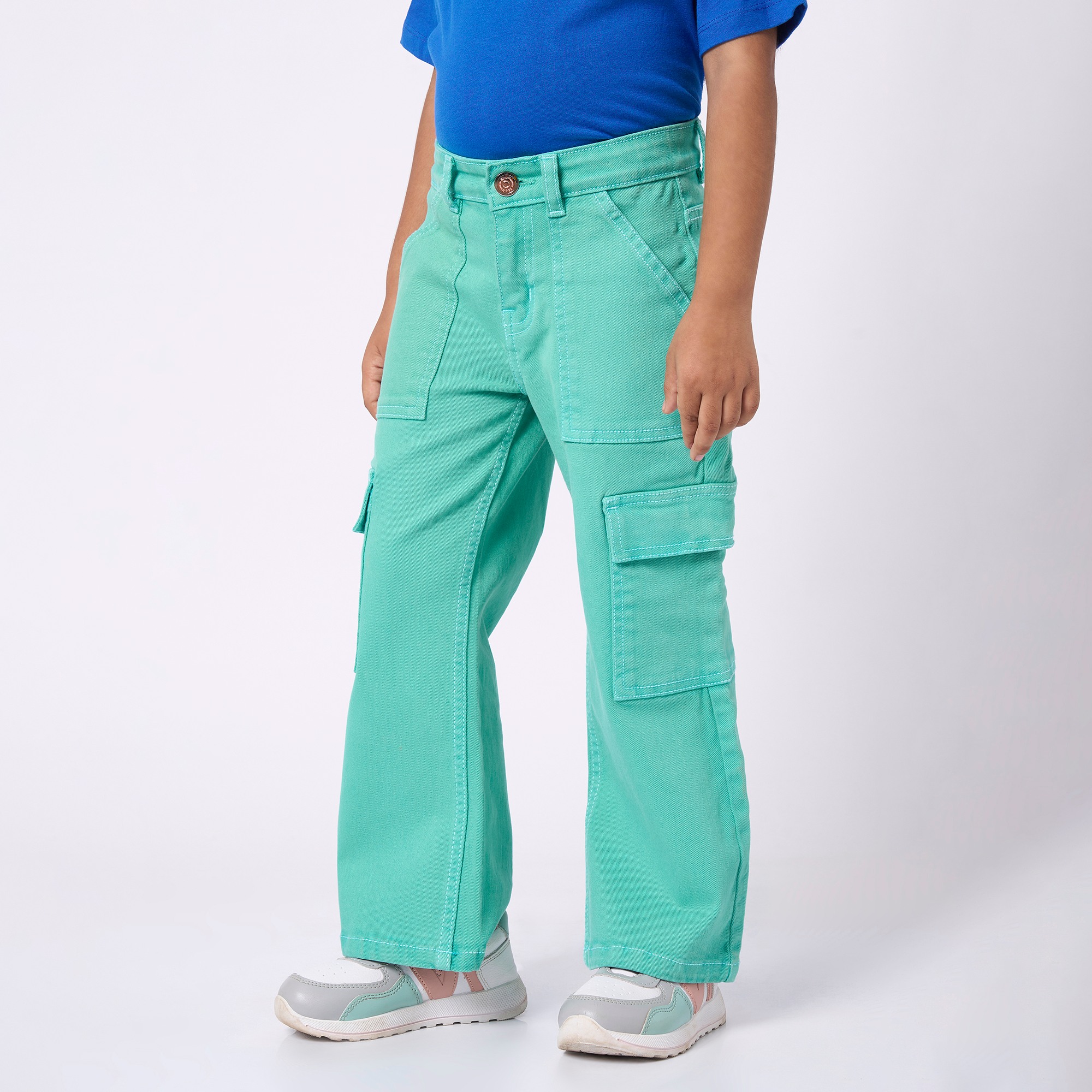 Girl  Washed Jeans green