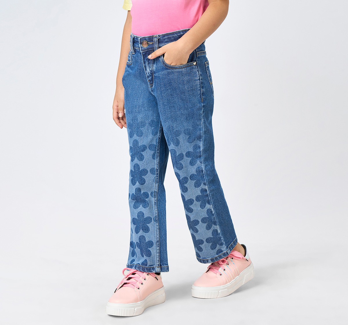 Girl  Printed Jeans blue