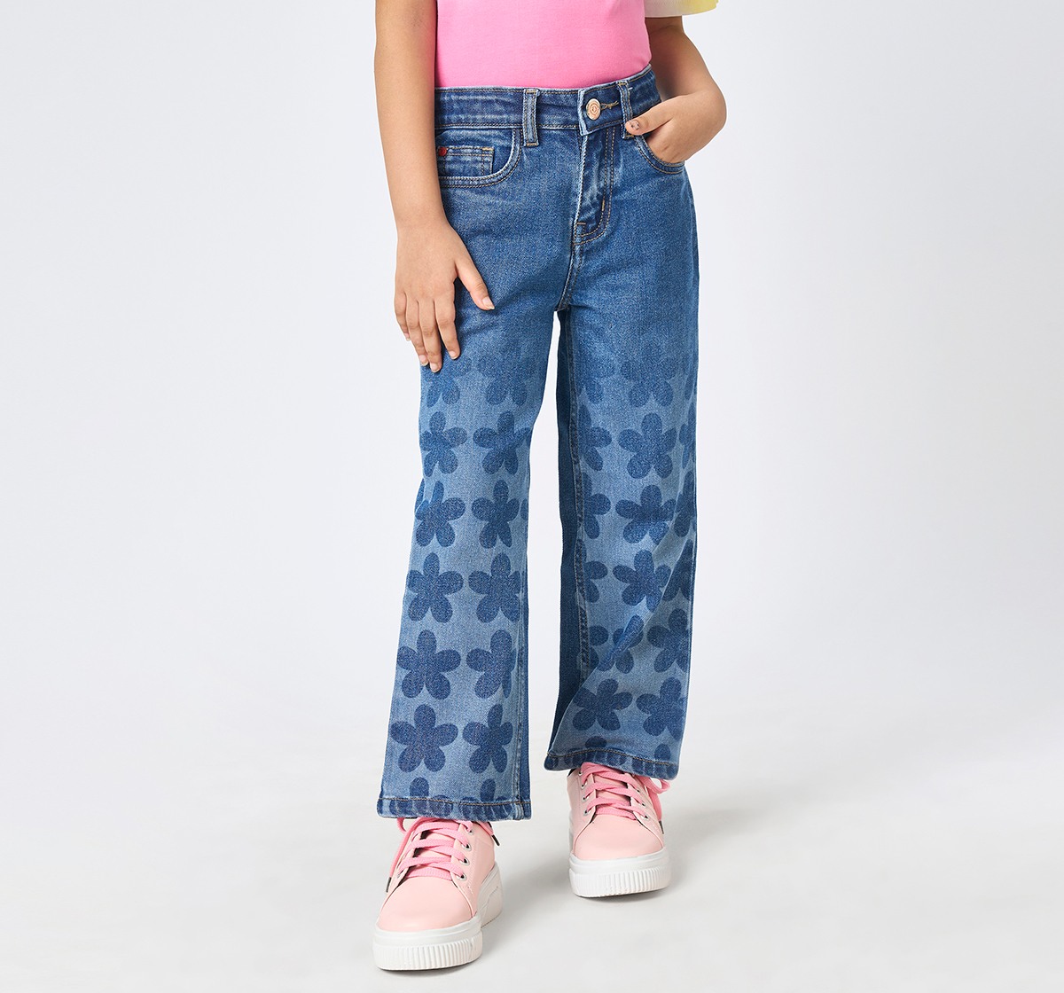Girl  Printed Jeans blue