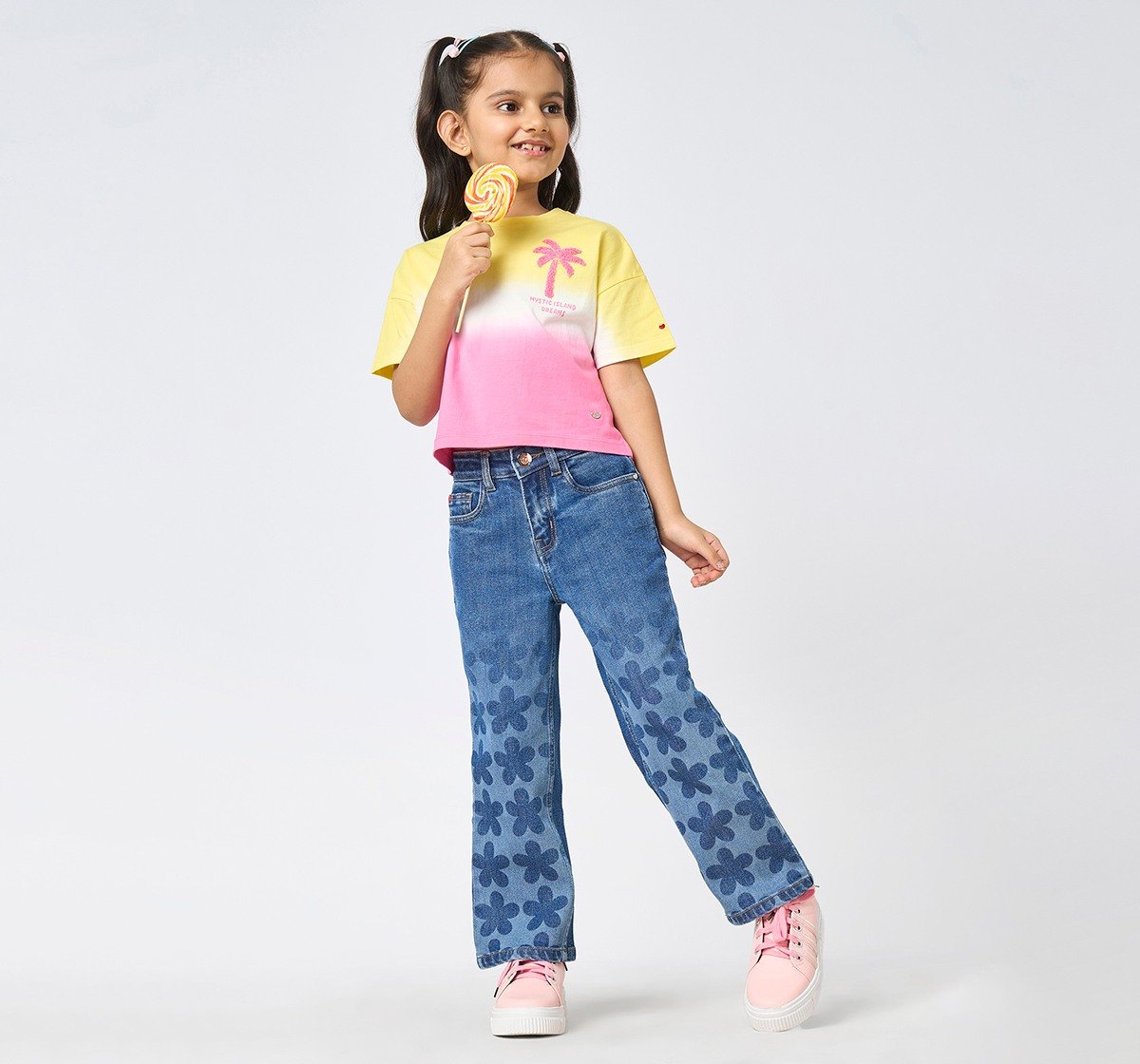 Girl  Printed Jeans blue