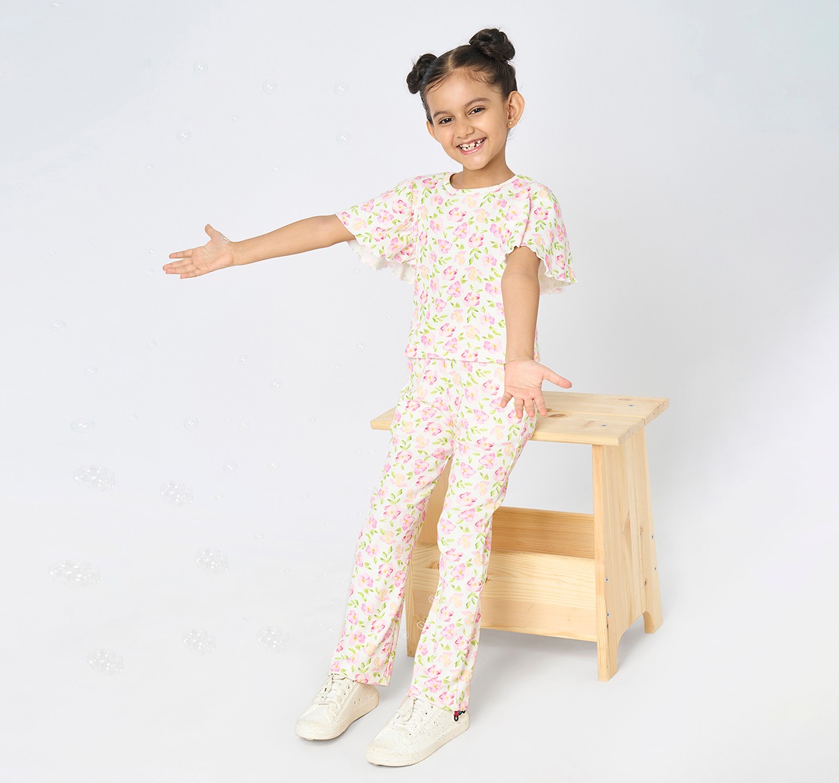 Girl  Striped Clothing Sets multicolour