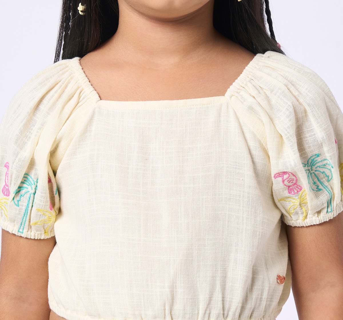 Girl  Embroidered Clothing Sets off-white