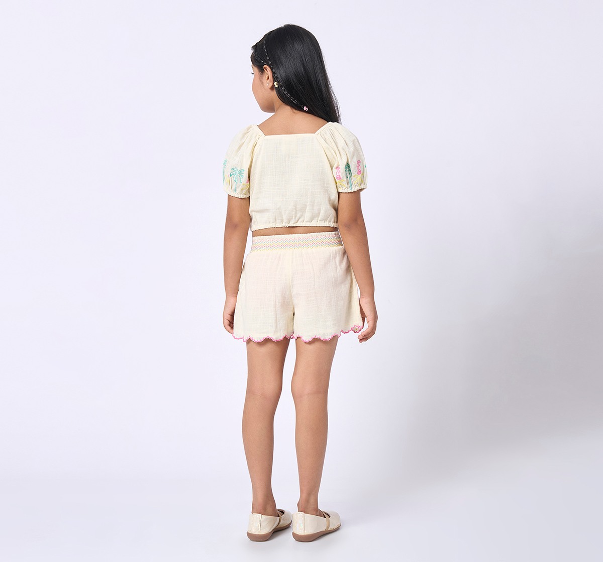 Girl  Embroidered Clothing Sets off-white