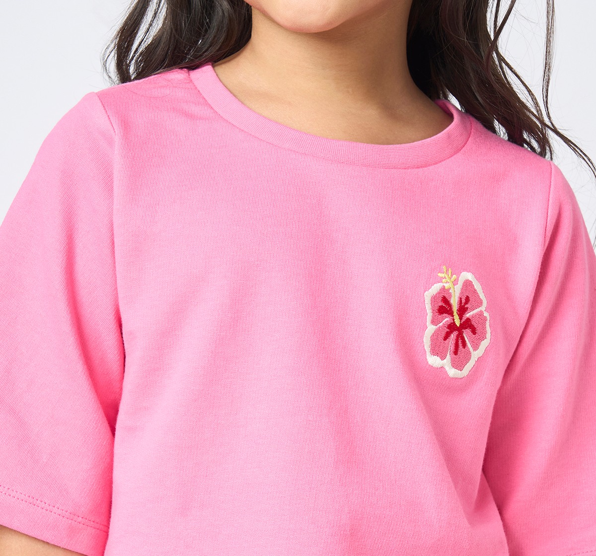 Girl  Solid Clothing Sets pink