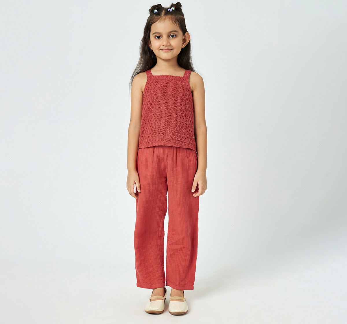 Girl  Solid Clothing Sets red