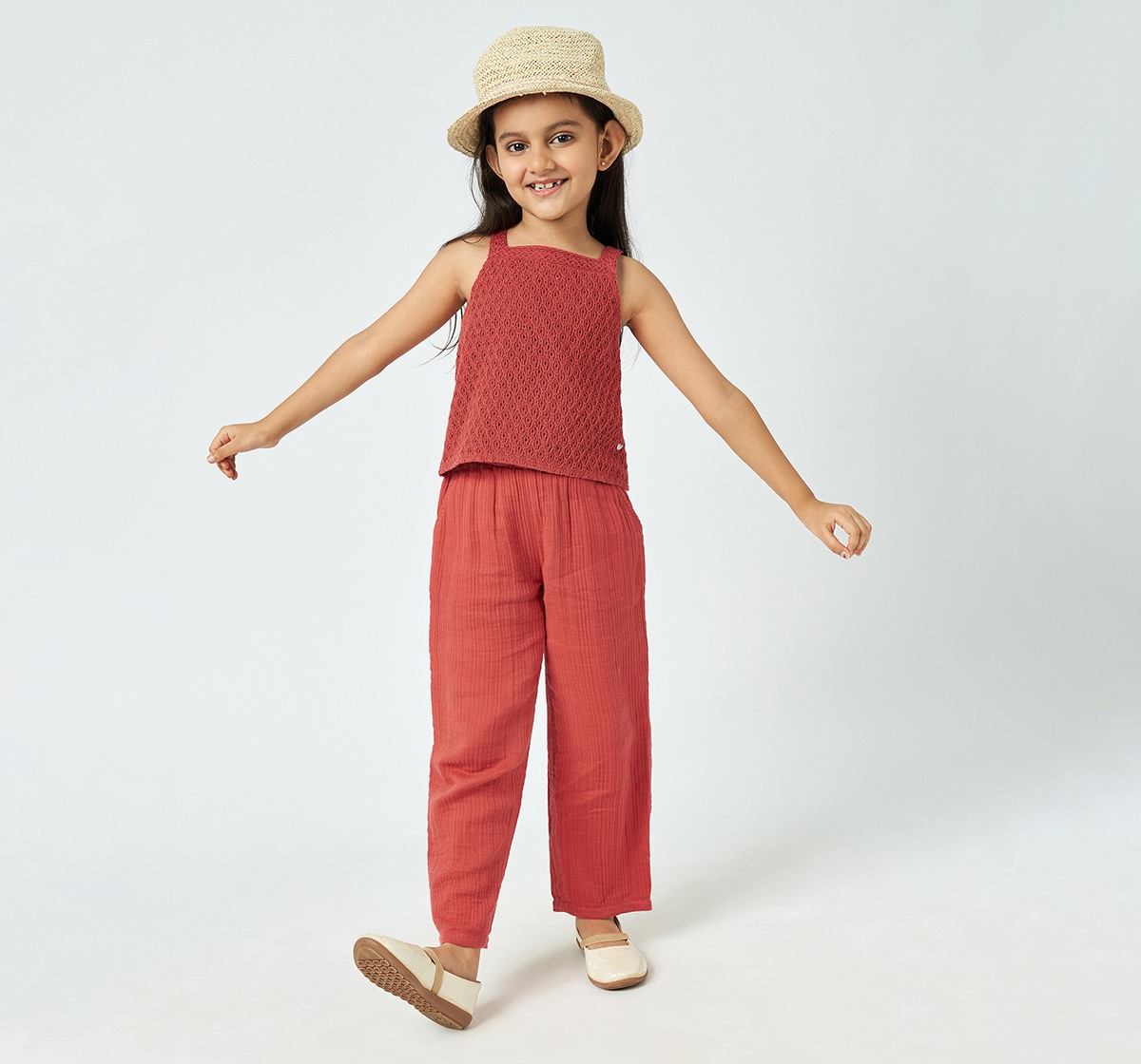 Girl  Solid Clothing Sets red
