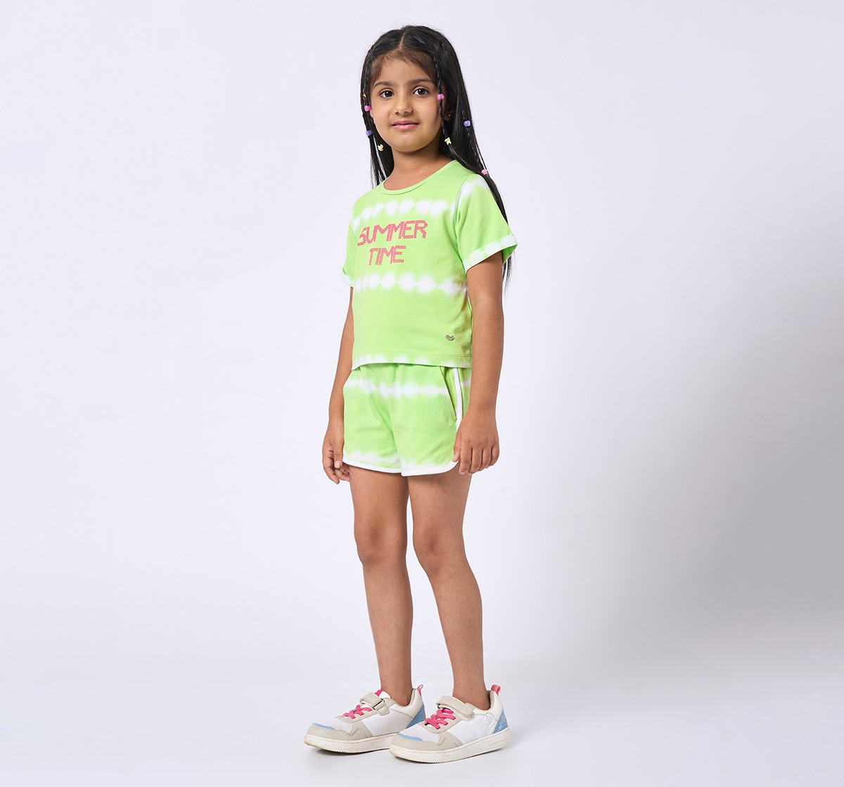 Girl  Printed Clothing Sets green