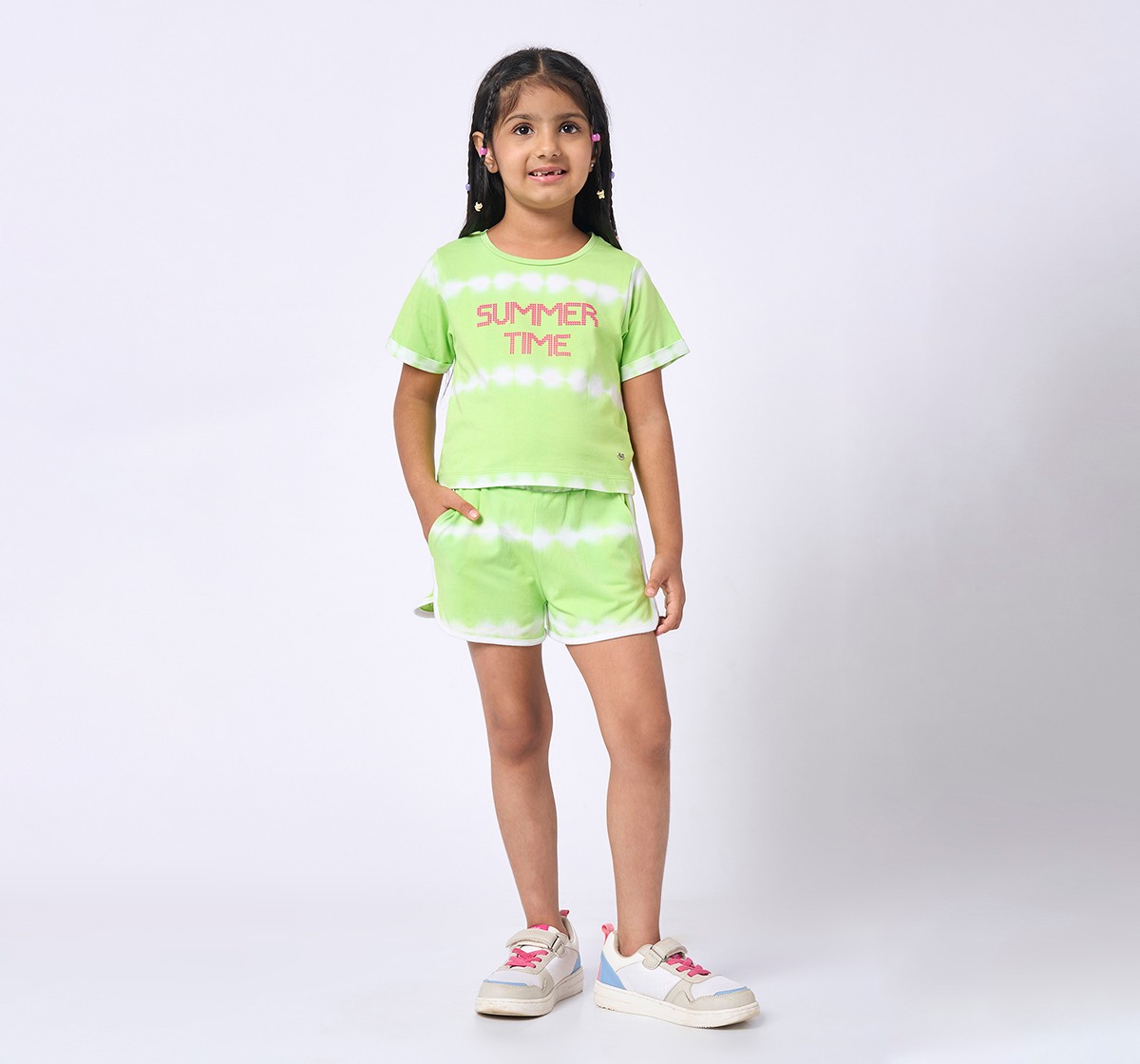 Girl  Printed Clothing Sets green