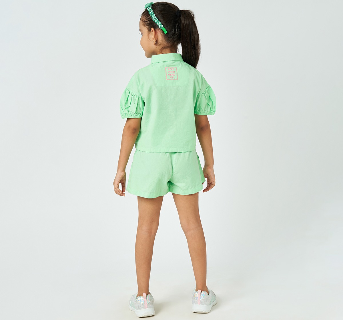 Girl  Solid Clothing Sets green